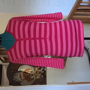 Icebreaker Pink Striped Merino Wool Shirt